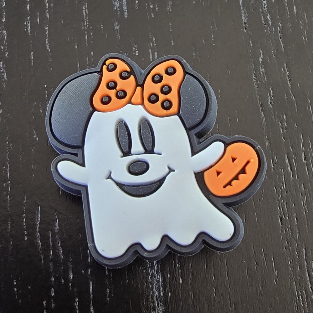 Disney Minnie Mouse Halloween Ghost Croc Charm